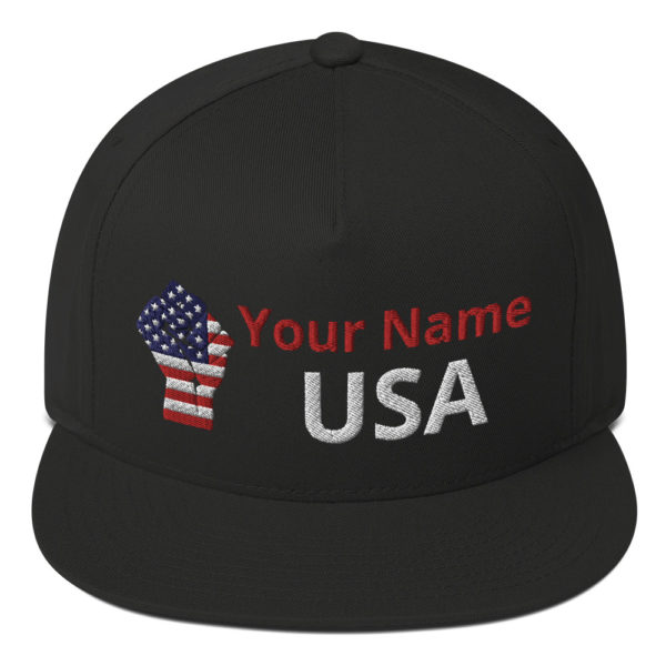 Custom Name USA Flat Bill Cap - Image 2
