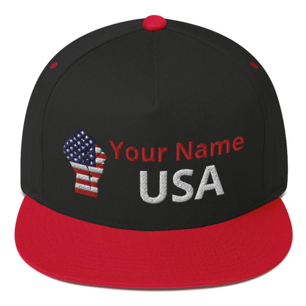 Custom Name USA Flat Bill Cap