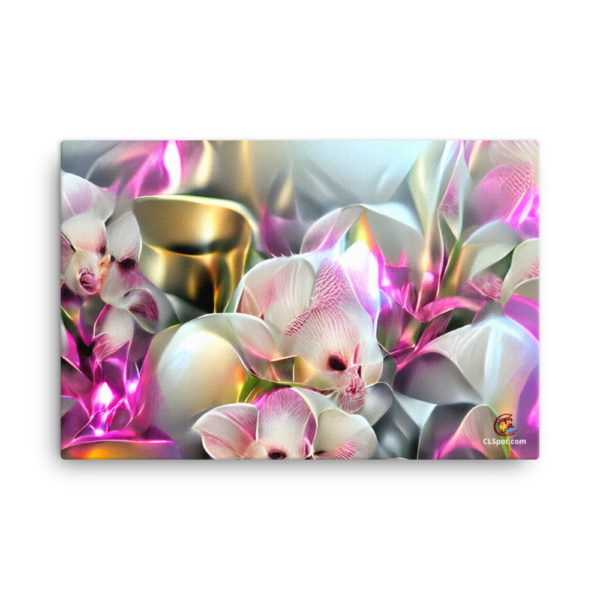 Metallic Orchids Art Canvas - Image 6